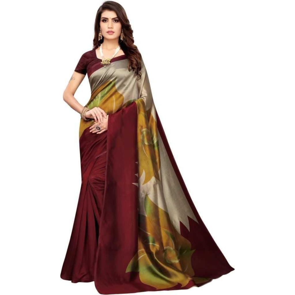 Unique Printed Art Silk Sarees Roposo Clout