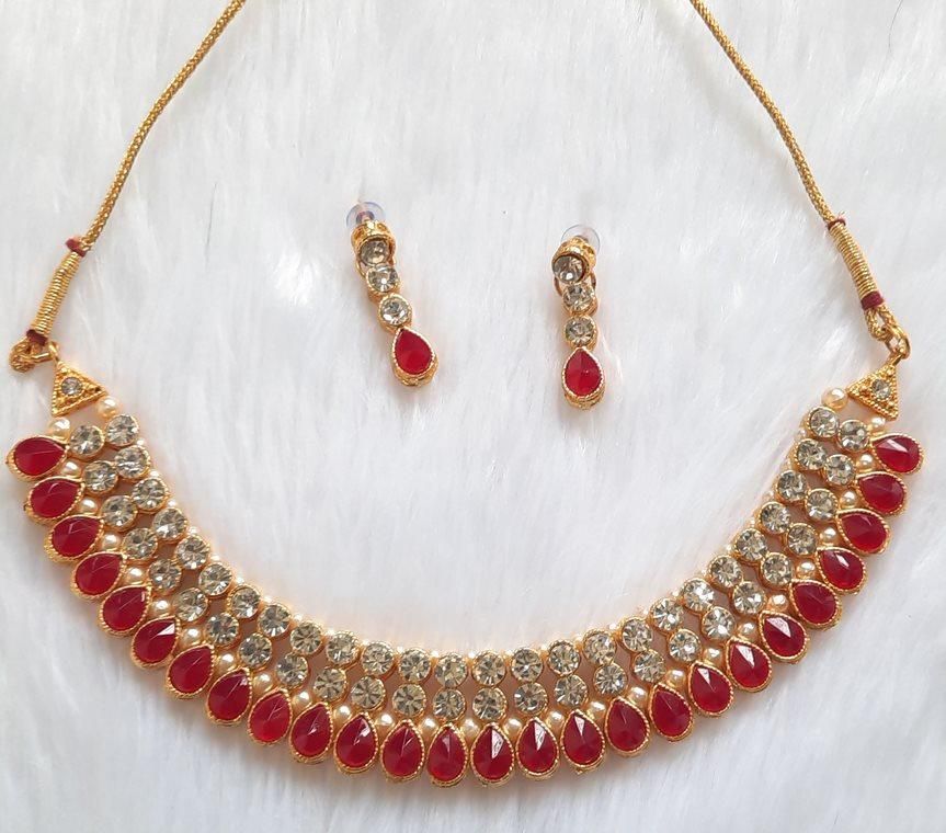 Trendy Stone Necklace Set - Redfever