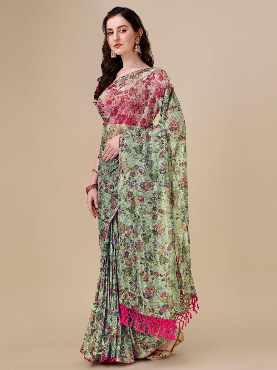 Fancy Embellished Blue Coloured Silk Blend Saree with Blouse Piece - Redfever