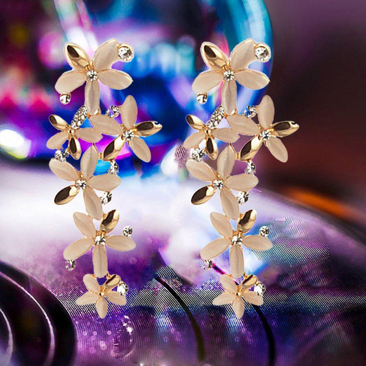 Trendy Gold Plated & Stones Earring - Redfever
