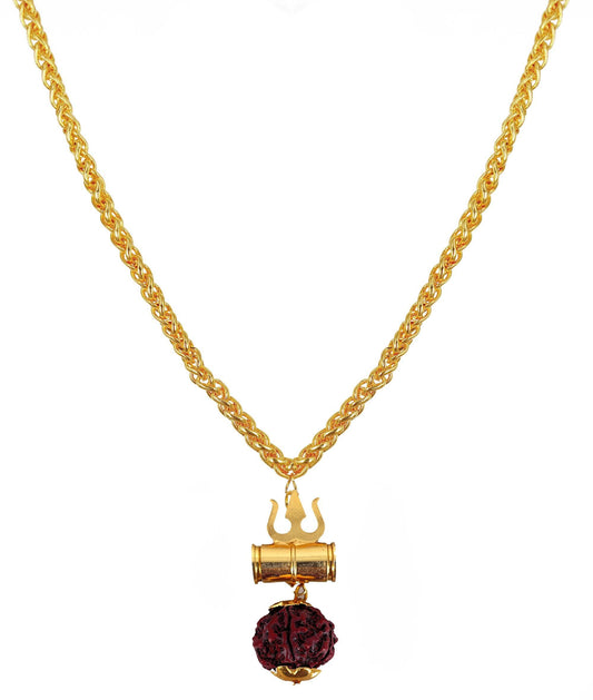 Luxurious Men's Gold Plated Pendant With Chain Vol 2 - Redfever