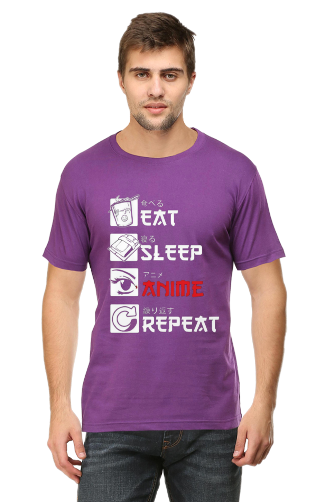 Eat Sleep Anime Repeat T Shirt - Redfever