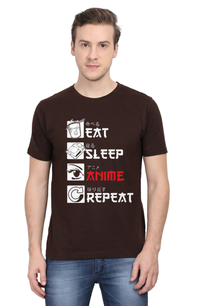 Eat Sleep Anime Repeat T Shirt - Redfever