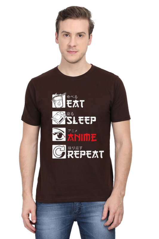 Eat Sleep Anime Repeat T Shirt - Redfever