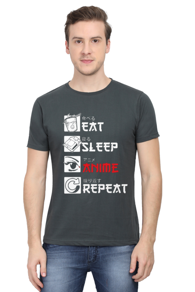 Eat Sleep Anime Repeat T Shirt - Redfever