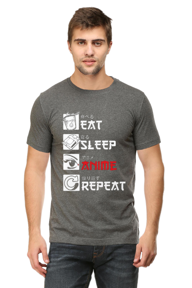 Eat Sleep Anime Repeat T Shirt - Redfever