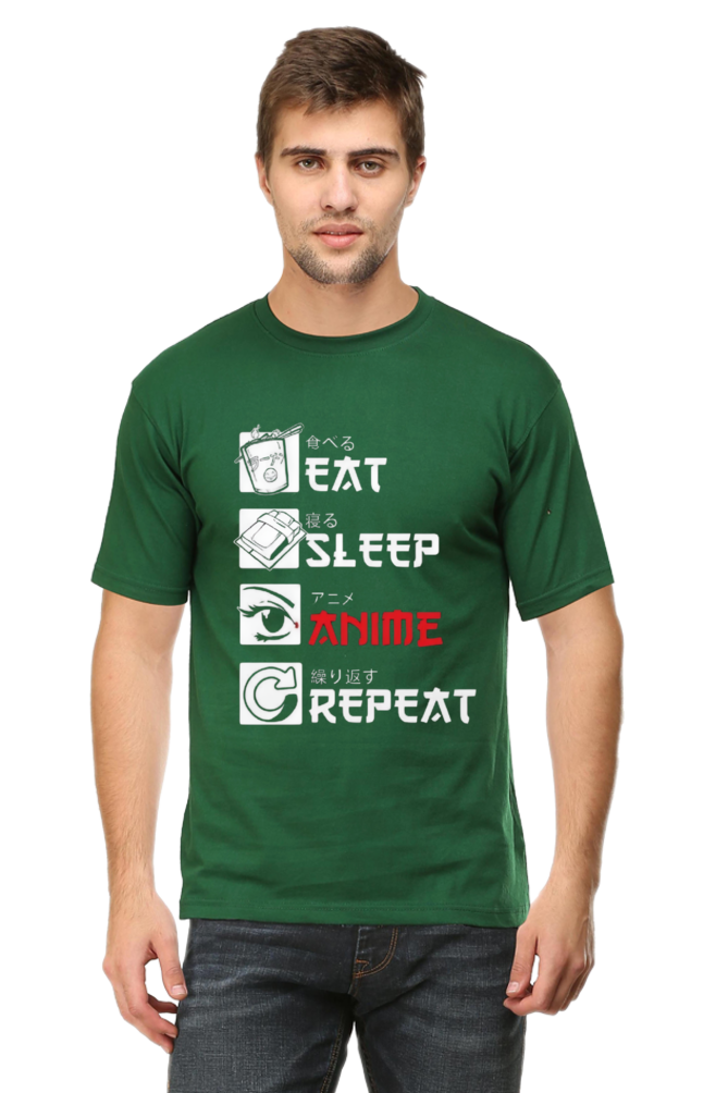 Eat Sleep Anime Repeat T Shirt - Redfever
