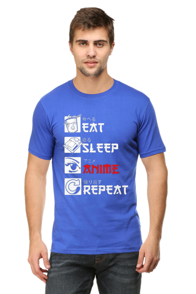 Eat Sleep Anime Repeat T Shirt - Redfever