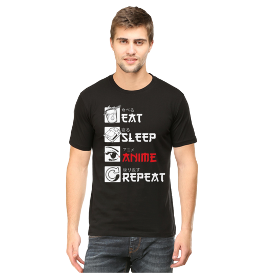 Eat Sleep Anime Repeat T Shirt Redfever