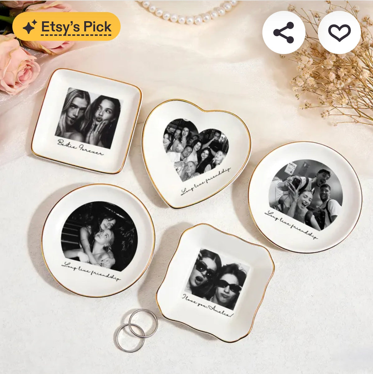 Personalised Bestie Photo Trinket Dish