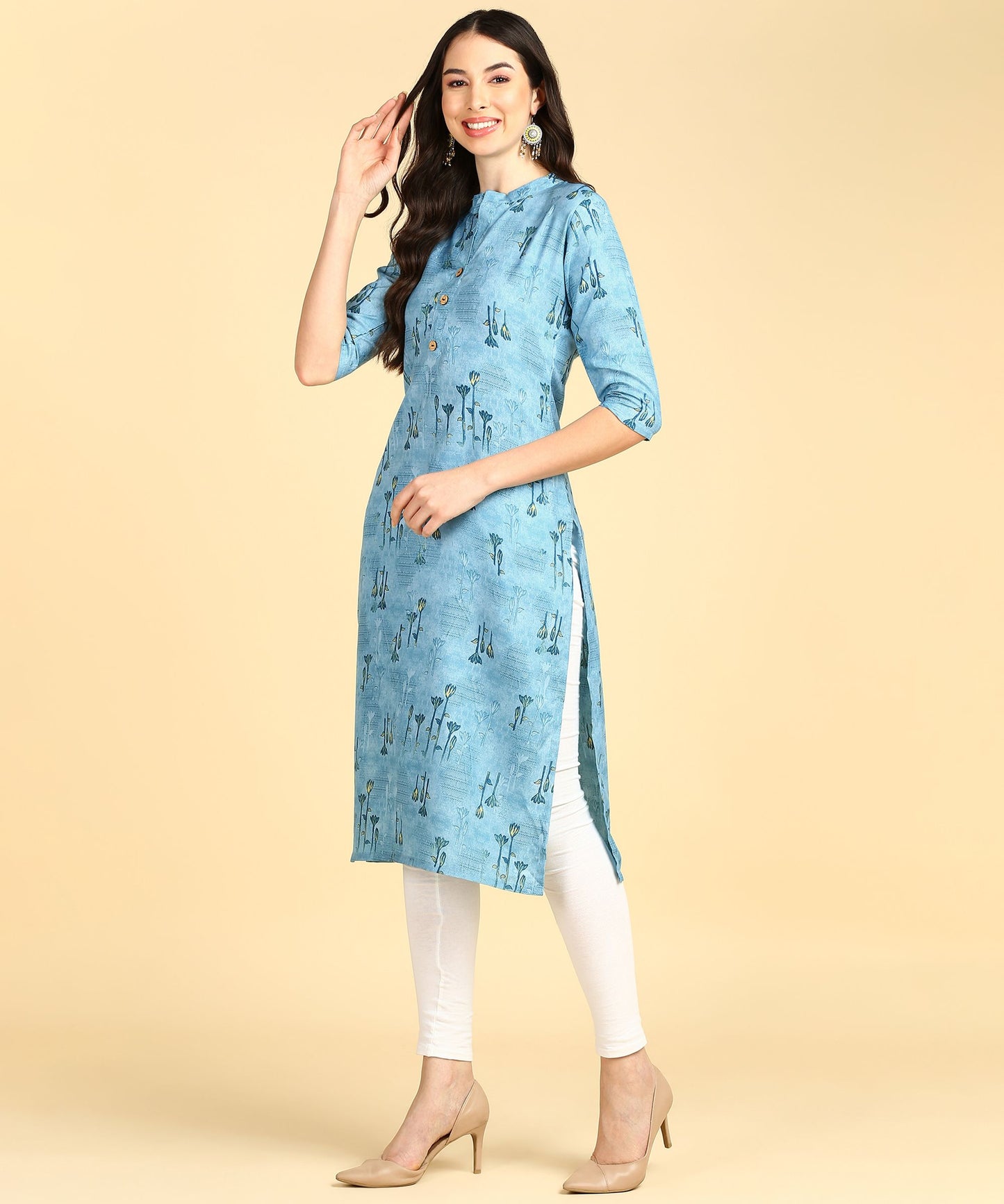 Beautiful Printed Casual Creap Kurtis - Redfever