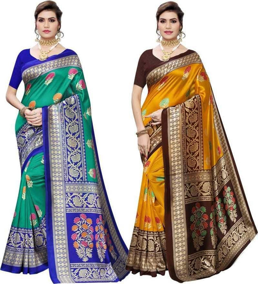 Special  Printed Art Silk Sarees (Combo) - Redfever