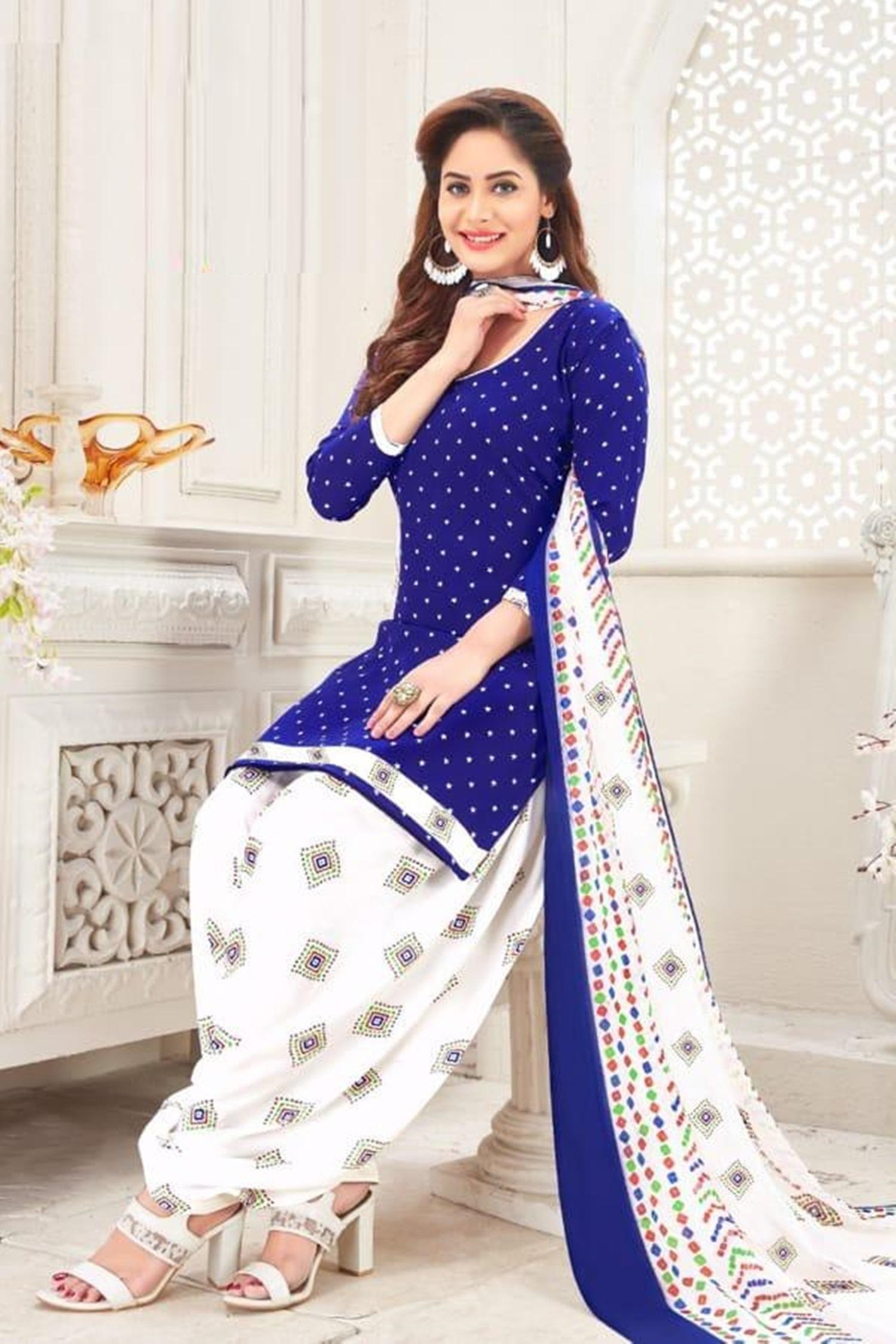 Delicate Printed Linen Dress Material /Suit - Redfever