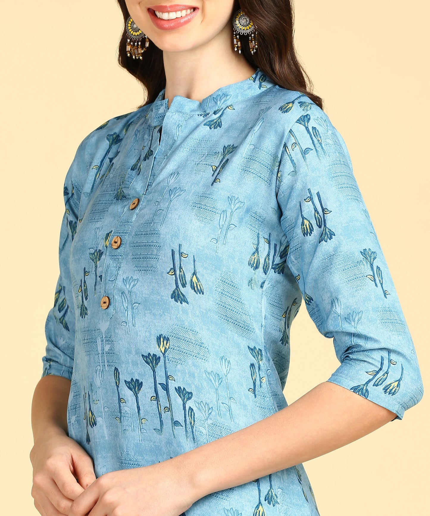 Beautiful Printed Casual Creap Kurtis - Redfever