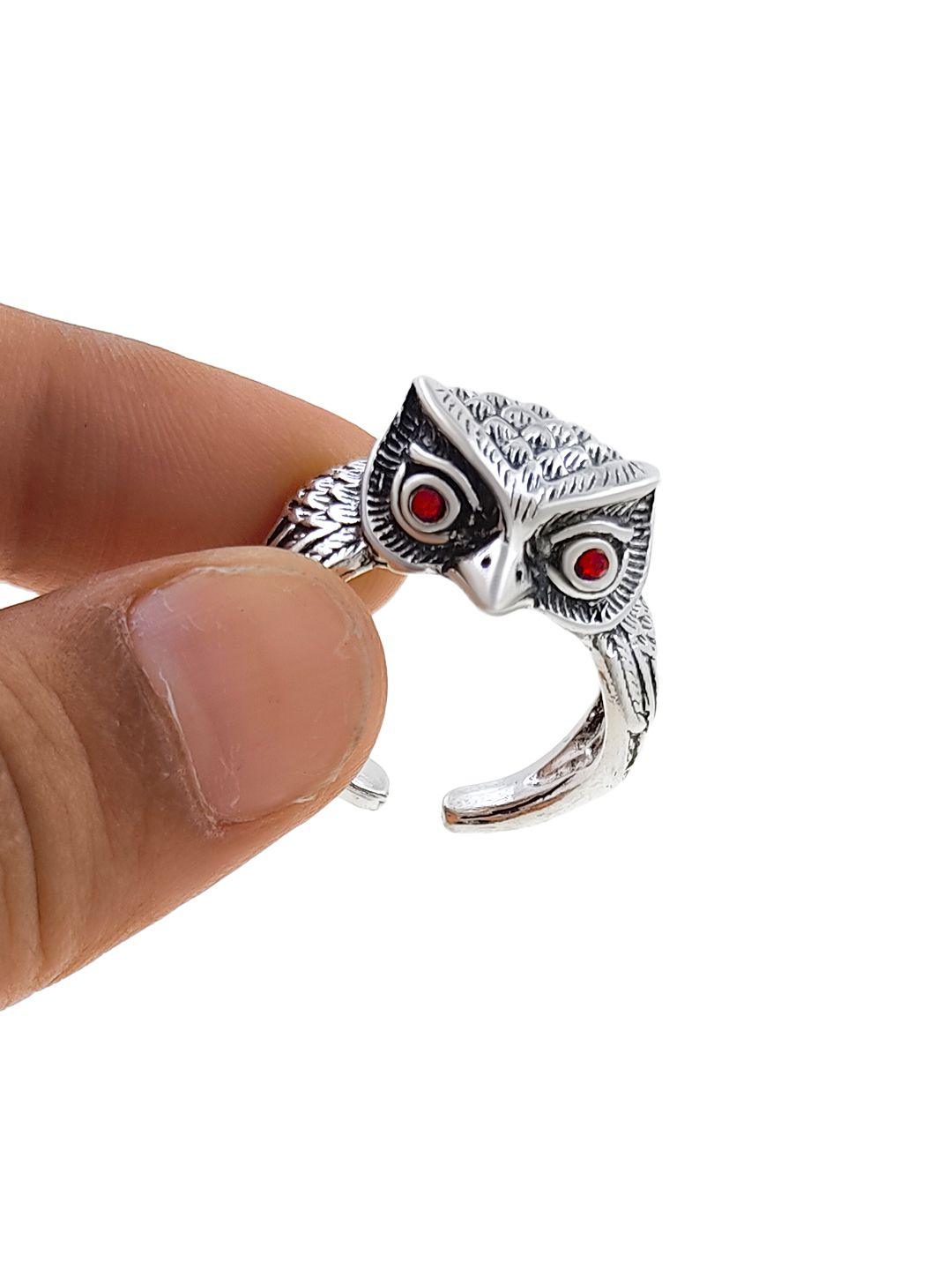 Saizen Silver Rings for Men Owl Face Ring - Redfever