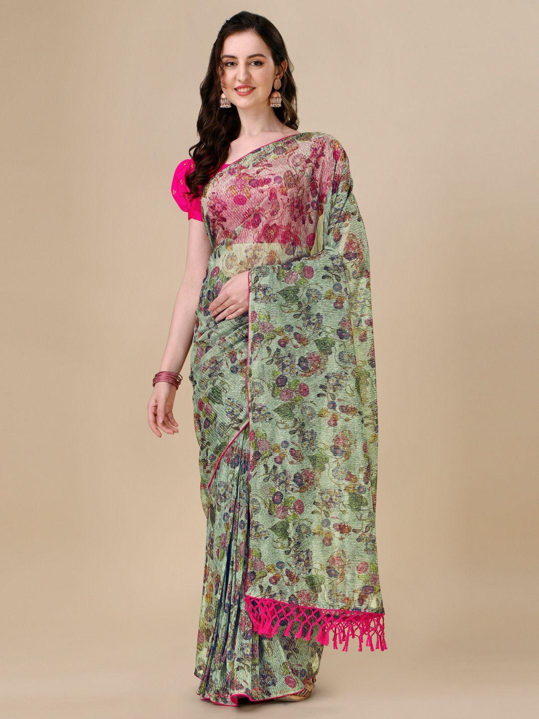 Fancy Embellished Blue Coloured Silk Blend Saree with Blouse Piece - Redfever