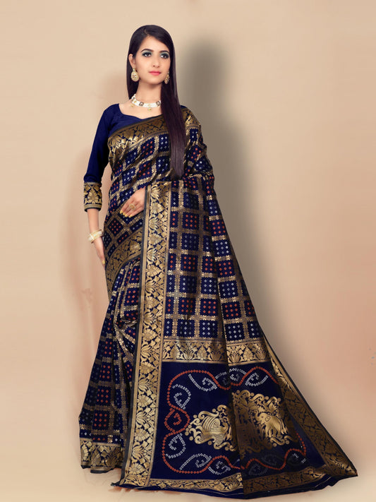 Women's Zari Work Silk Sarees - Redfever