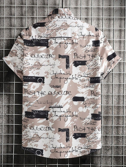 MENS FANCY COTTON LYCRA BLEND FABARIC HALF SLEEVE SHIRT - Redfever