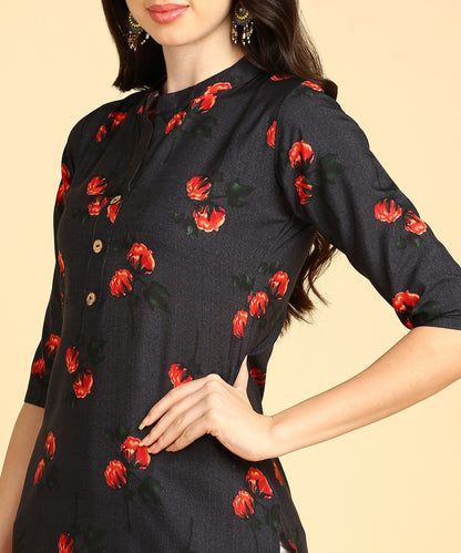 Beautiful Printed Casual Creap Kurtis - Redfever