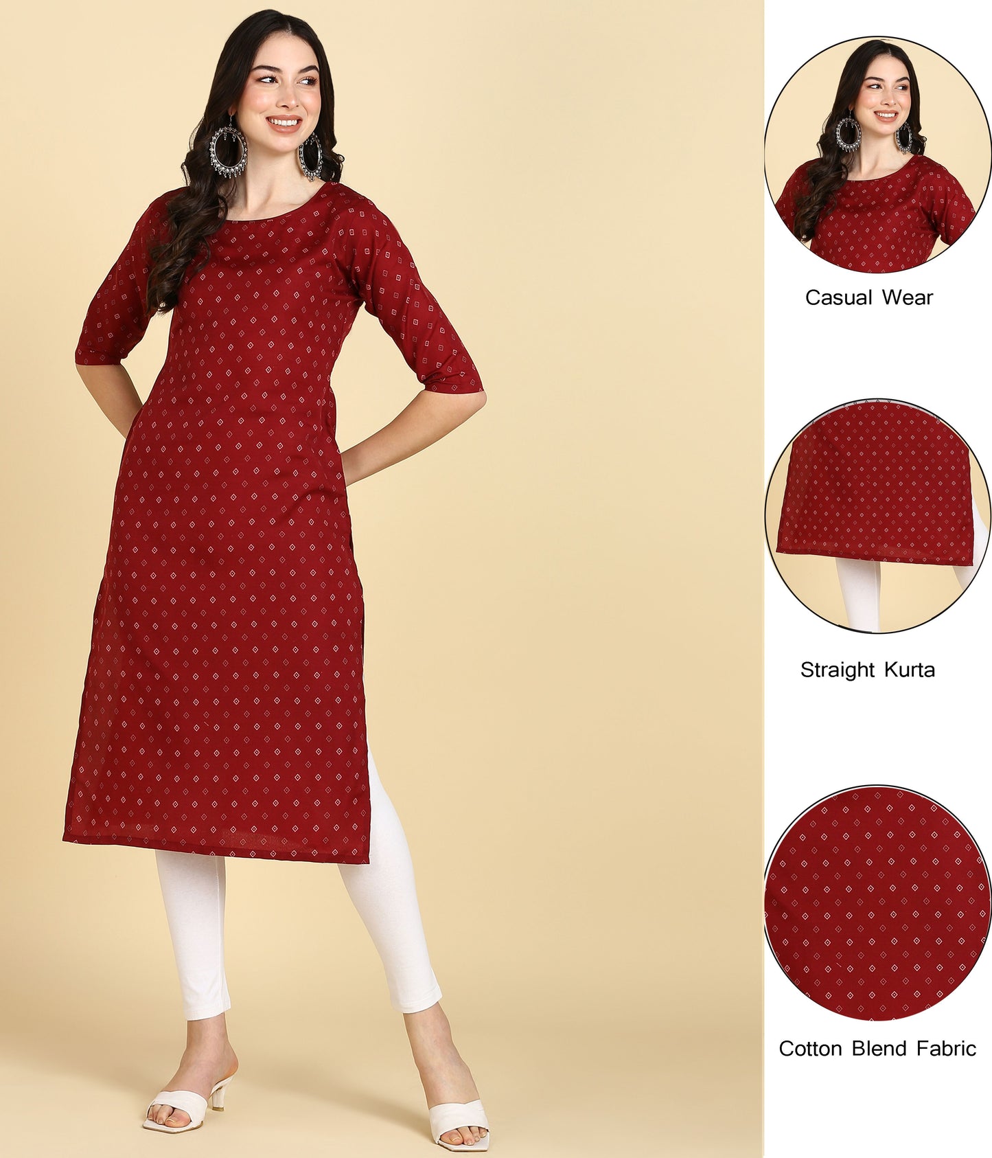 Beautiful Printed Casual Cotton Kurtis - Redfever