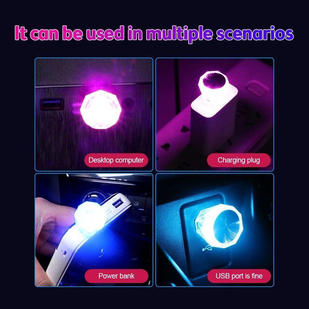 Diamond Shape Car Mini  LED Environmental Lights (Pack of 4) - Redfever