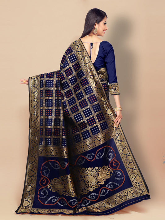 Women's Zari Work Silk Sarees - Redfever