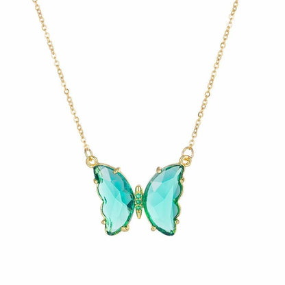 AVR Jewels pretty blue crystal butterfly pendant necklace for women and Girls - Redfever